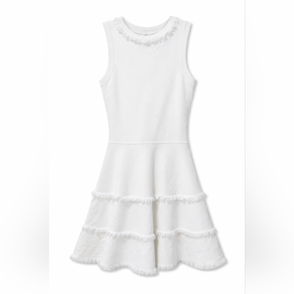 Kate Spade New York Off-White Fringe Trim Tiered Dress M | NWOT - Picture 4 of 5